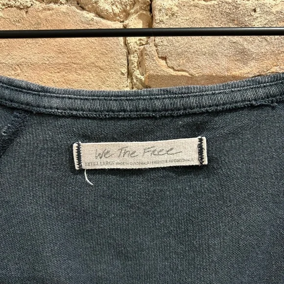 We The Free Oversized Long-Sleeve Scoop Neck Top in Dark Gray - Picture 3 of 3